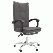 Helloshop26 - Chaise fauteuil siège pivotante de inclinable de bureau informatique étude similicuir gris 02_0024246 - gris métal 3000215331408