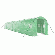 Helloshop26 - Serre tente abri plante fleur légumes avec cadre en acier 32 m² 16 x 2 x 2 m vert 02_0044574 - vert acier 3000220257359