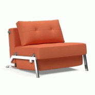 INNOVATION LIVING  FAUTEUIL DESIGN SOFABED CUBED 02 CHROME ARGUS RUST CONVERTIBLE LIT 200*90 CM