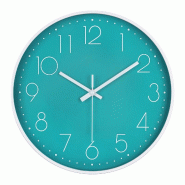 IvoQ Horloge mural moderne 3D - Mouvement silencieux - Horloge murale analogique - Ø 30 cm - Vert / Blanc - vert 8721335300628