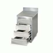 Meuble inox adossé 4 tiroirs profondeur 700 x 500 mm