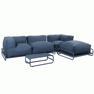 Oviala Business Chauffeuse pour salon de jardin modulable avec structure rose poudré, L 97 x l 97 x h 77 cm Oviala - rose polyester 115331