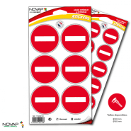 Planches de 6 panneaux adhésifs ronds diamètre 80 mm interdictions - PADRPN-NV02/SI_0