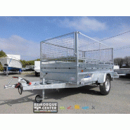 Remorque polyvalente Lider Robust 2M50 - 1 essieu freiné - PTAC 1300 kg - 253 x 134 x H50 cm - Reference GH146-IFW - 2 rampes
