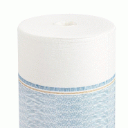 Tête à tête prédécoupé 120cm Like Linen 70G/M2 0,40x24m blanc/bleu - par 6