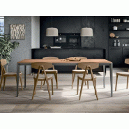 Table polyvalente Oméga - espace professionnel CHR - Dimensions 180x90 ou 200x90 cm - Plateau mélaminé - Piètement métallique design - Fabriqué en Italie
