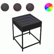 VidaXL Table basse avec LED Infinity noir 40x40x51 cm Modèle Eclipse - 847672