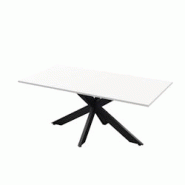 Vivabita Table de salle à manger moderne blanc laqué/noir Hyder - 3665367397100 Vivabita Table de salle à manger moderne blanc laqué/noir Hyder - 3665367397100