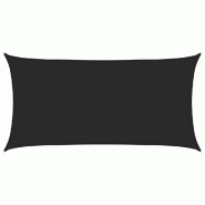 Voile d'ombrage 160 g/m² Noir 4x7 m PEHD Modèle Solaris Soleil - 311740