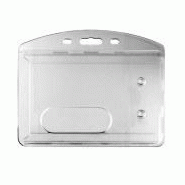 Porte-badge 145-4112-1 - Lot de 100 en polycarbonate transparent avec traitement anti-UV