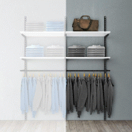 Élément suivant Global noir 2 tablettes blanc + 1 penderie L90xH240cm