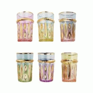 Aulica Tasses à thé orientales 6 couleurs - lot de 6 - multicolore 183901 Aulica Tasses à thé orientales 6 couleurs - lot de 6 - multicolore 183901
