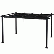 Pergola/Tonnelle aluminium Avril Paris 3x4m - Toile rétractable coulissante - GrisBERCY XL Pergola/Tonnelle aluminium Avril Paris 3x4m - Toile rétractable coulissante - GrisBERCY XL