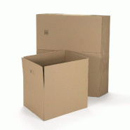 Caisse américaine d'expédition simple cannelure brune 50x40x30cm - par 20 - fabriquée en France - 100% matière recyclée