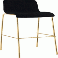 CLP Tabouret de bar Hover Tissu Châssis à quatre pieds Doré Tissu HBT: 100x43x48 cm Noir - noir textile 327065