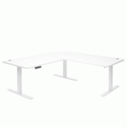 Décoshop26 - Bureau d'angle table d'ordinateur réglable en hauteur électriquement 178 x 178 cm HDF couleur blanc pieds acier blanc 04_0006021 - bla Décoshop26 - Bureau d'angle table d'ordinateur réglable en hauteur électriquement 178 x 178 cm HDF couleur blanc pieds acier blanc 04_0006021 - bla