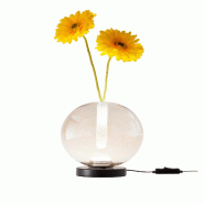 Fabas Luce Lampe De Table Wengen Cognac, Led Intégrée 7W 540Lm, Verre Borosilicate, Variateur Tactile, Température De Couleur 2700K-3000K-4000K, Ip