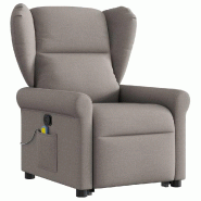 Fauteuil inclinable de massage Taupe Tissu Modèle Hervoria - 8721102963735