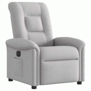 Fauteuil inclinable électrique gris nuage tissu Modèle Sermelis - 8721102962257