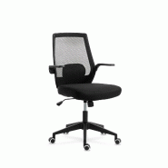 Furniture Style Chaise d’étude pour enfants/jeunes avec siège textile, couleur noire. Les bras croisés. Mannequin Olivia - noir polyester FS8032NG