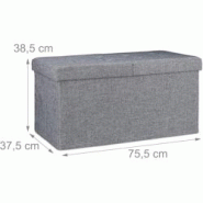 Helloshop26 - Banquette avec espace de rangement pliable rembourré couvercle rabattable gris 13_0000373 - 3000116708989 Helloshop26 - Banquette avec espace de rangement pliable rembourré couvercle rabattable gris 13_0000373 - 3000116708989