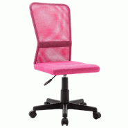 Helloshop26 - Chaise fauteuil siège de bureau informatique étude Rose 44 x 52 x 100 cm tissu en maille rose 02_0024057 - rose métal 3000214661025