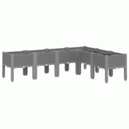Helloshop26 - Jardinière bac lit surélevé plantes fleurs terrasse jardin avec pieds clair 160 x 120 x 42 cm PP gris 02_0038173 - 3000214115146 Helloshop26 - Jardinière bac lit surélevé plantes fleurs terrasse jardin avec pieds clair 160 x 120 x 42 cm PP gris 02_0038173 - 3000214115146