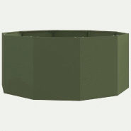 Helloshop26 - Jardinière ronde extérieure pratique 120 x 120 x 50 cm en acier vert olive 02_0052988 - vert acier 3000237691726