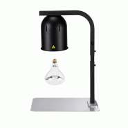 Lampe chauffante infrarouge de buffet sur pied réglable en hauteur (1 ampoule blanche) Noire PREMIUM - GOLDINOX - noir aluminium 3701770844340