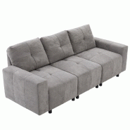 Merax Canapé-lit 3 Places 213 cm avec Profondeur d'assise réglable, canapé en Tissu Chenille avec Fonction de Couchage, canapé modulable 3 en 1, G