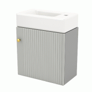 Merax Meuble de Salle de Bain Suspendu 46x26x56 cm - gris multi-matériau N656P240831E Merax Meuble de Salle de Bain Suspendu 46x26x56 cm - gris multi-matériau N656P240831E