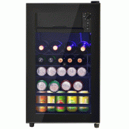 Merax réfrigérateur minibar à boissons avec porte vitrée, 40 x 43.5 x 71.6 cm, 76 L, E, 83 kWh/an, 43 dB, noir - noir multi-matériau ES308749SAA