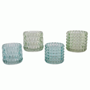Photophores verre transparent Eau Ø9,5 H8,6cm - par 4