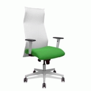 Fauteuil de direction ergonomique Piqueras y Crespo Albacete - malla blanc, bali vert, bras réglables, base blanche, roues parquet 65mm Fauteuil de direction ergonomique Piqueras y Crespo Albacete - malla blanc, bali vert, bras réglables, base blanche, roues parquet 65mm