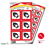 Planches de 10 panneaux adhésifs 40x40 mm produits dangereux - PADLPN-NV01/DG03_0