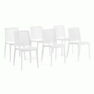 RATTATAN Set 6 Chaises en polypropylène avec fibre de verre empilables pour extérieur et jardin, bar et restaurant, cuisine design moderne - ASTRID RATTATAN Set 6 Chaises en polypropylène avec fibre de verre empilables pour extérieur et jardin, bar et restaurant, cuisine design moderne - ASTRID