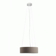 ROSSINI ILLUMINAZIONE Suspension Blanche, Abat-Jour Cylindrique Gris Tourterelle, E27, Ip20, Ø 48 X 15 X 150 Cm - Rossini - Design Minimal Et Éléga