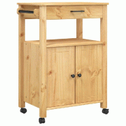 VidaXL Chariot de cuisine MONZA 60x40x88,5 cm bois massif de pin - 376097
