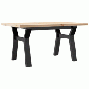 VidaXL Table basse cadre en Y 80x50x40,5cm bois de pin massif et acier Modèle Nova Nature - 3282772