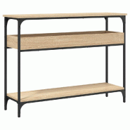 VidaXL Table console avec étagère Chêne Sonoma 100 x 29 x 75 cm Bois d'ingénierie Modèle Atlas Office Pro Design - 837718