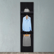 Élément de départ Vertigo noir/noir 2 tablettes + 1 penderie L60xH240cm