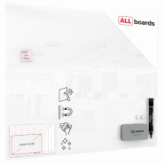 ALLboards Tableau Blanc en Verre PREMIUM SUPERWHITE 150x120 cm - blanc TSO150x120