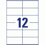 AVERY Zweckform 3424-10 Lot de 120 étiquettes d'adresse (105 x 48 mm sur A4, FSC, imprimables, étiquettes autocollantes avec ultragrip, idéales pou