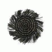 Bazar Bizar Sous-verre en raphia 16x16x1 cm noir - Lot de 24 - noir Matériau naturel BAJN031B-MTR24
