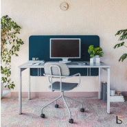 Bureau rectangulaire OGI U - MDD - Aluminium satiné, 180 x 80 cm, Non_0