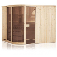 Cabine de sauna arrondie 244x194x199 avec po?Le ? Commande d?Port?E