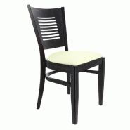 Chaise d'intérieur Amilly en bois assise rembourrée en simili cuir beige - par 2