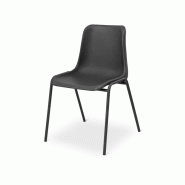 Chaises de conférence MAXI BL NOIR - Acier durable et empilable jusqu'à 12 pièces
