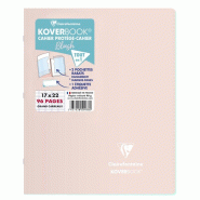 Clairefontaine Lot de 10 Cahier Kover Book Blush 17x22, 96p./48 feuilles 90 g/m² piquées, couv. Coloris rose poudré, Séyès - 3037929514780