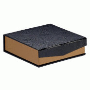 Coffret chocolats à fermeture aimantée 3 rangées 10.8x10.8x3.3cm - par 12